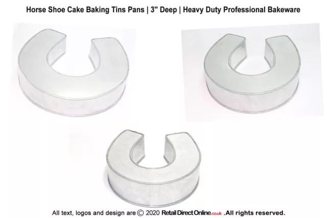 Horse Shoe Shape Novelty Cake Baking Tins Pans Bakeware Professional Deep 3''