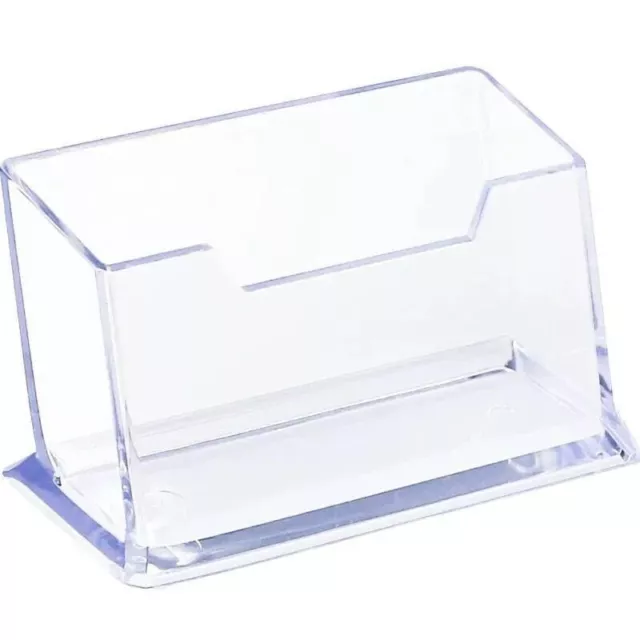 10 X Clear Desktop Business Card Holder Display PMMA Stand Plastic Desk Shelf AU 2