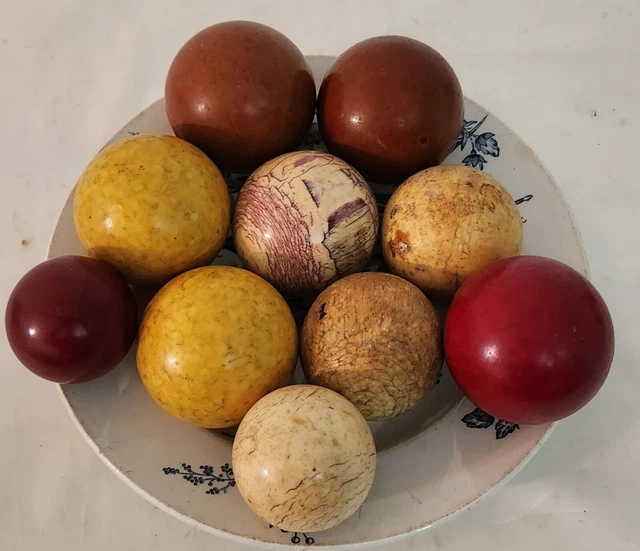 Lot De 4 Boules De Billard Anciennes - Poids Total 294 Grammes - Billard Vintage