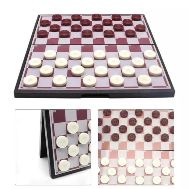 Jouet d'échecs magnétique International Checkers de 11 "avec plateau pliable
