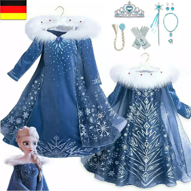 Kinder Mädchen Elsa Prinzessinnenkleid Kleid Frozen 2 Prinzessin Cosplay Kostüm