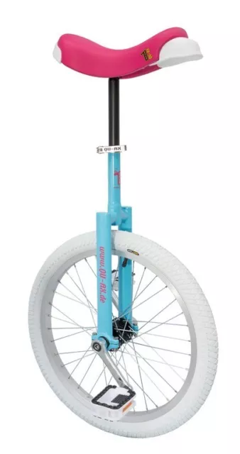 Unicycle QU-AX Luxus 20 inch blue/pink Alu rim tire white