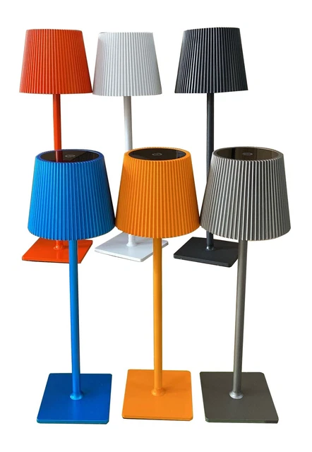 Lampada Da Tavolo Led Ricaricabile Poldina Touch Dimmer Nera 3 Tonalita' Luce