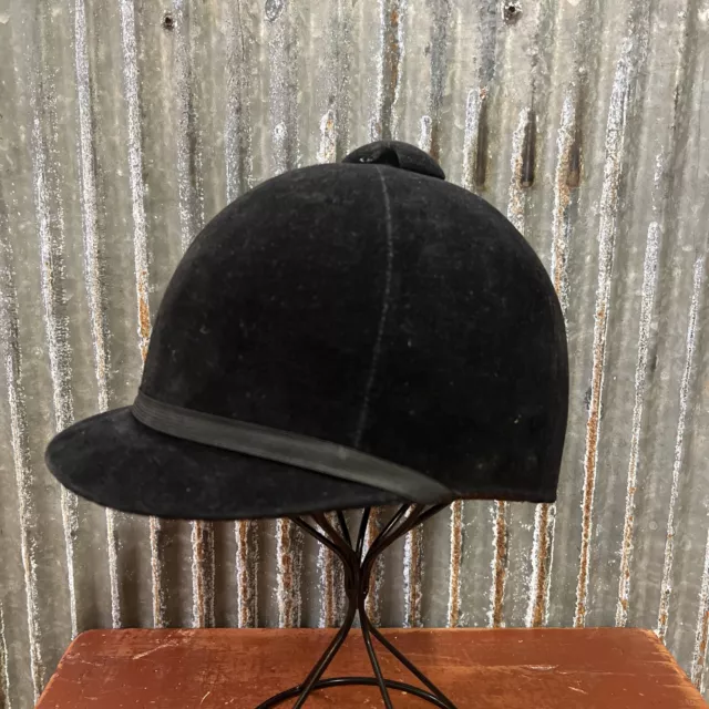 Vintage Hall Saddlery Cap Black Velvet Milwaukee, Wi Vintage English Riding Hat