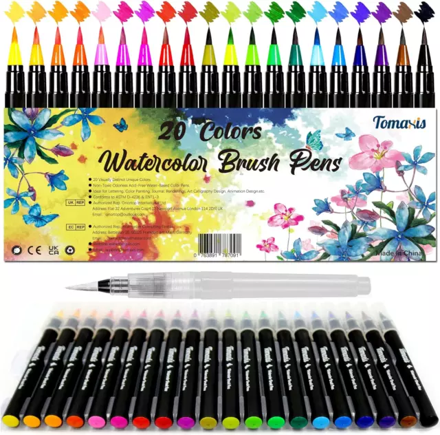 Pinselstift-Set Aquarellpinsel Brush Pen Wassеrtankpinsеl Stifte 20Er Pinselset