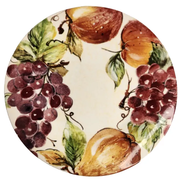Italy One Pier 1 FRUIT Hand Painted Earthenware Serving / Dinner Plate 11 1/4”