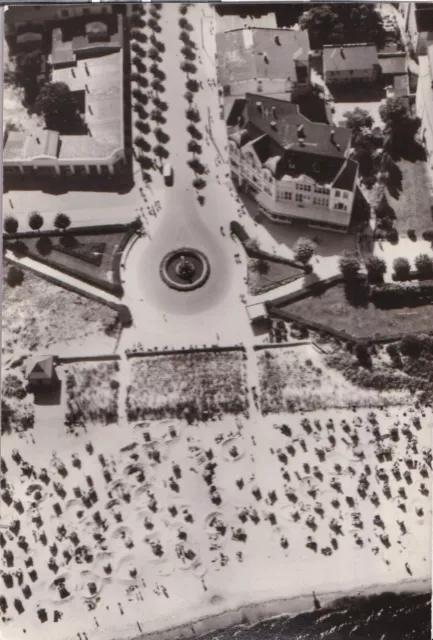 Binz auf Rügen, tolle Luftbildaufnahme, Ostseestrand, Düne, Häuser, DDR AK 1976