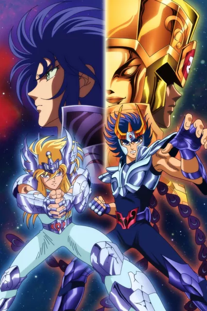 Saint Seiya Poster Phoenix Ikki Two Color Background Close Up 18inx12in