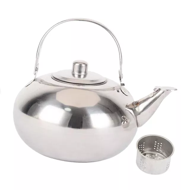 Stainless Steel Tea Pot with Removeable Infuser Non Drip Spout Teapot Silver