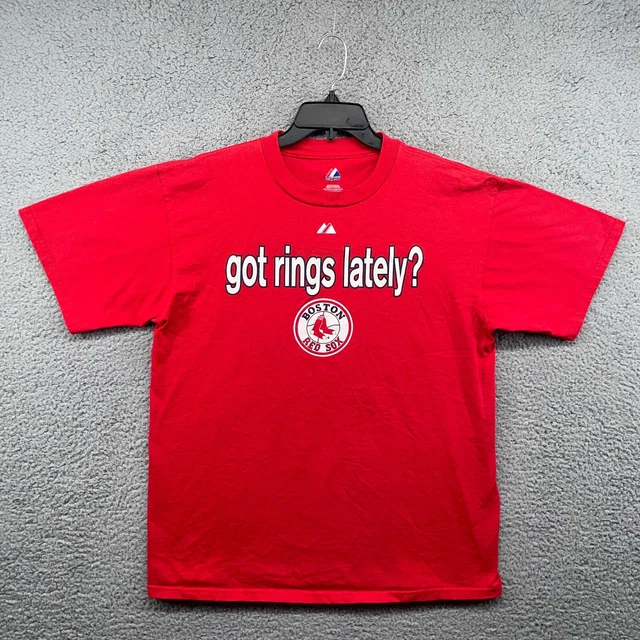 Boston Red Sox Shirt Adult Large Red World Series Rings Majestic 2007 Men