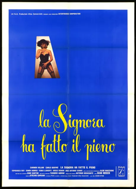 La Signora Ha Fatto Il Pieno Manifesto Cinema Villani Sexy 1977 Movie Poster 2F