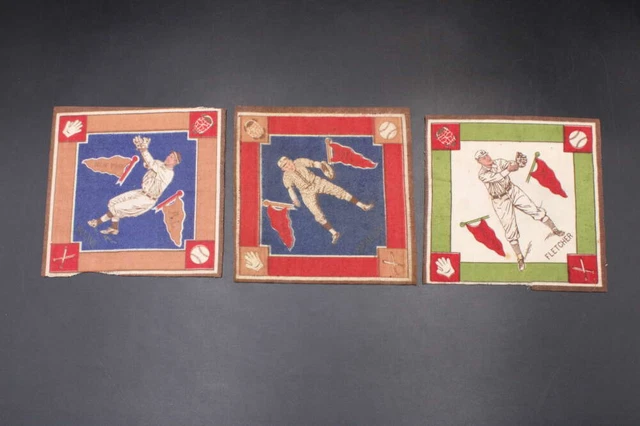 1914 B-18 Tobacco Blanket Lot (3) Luke Boone/Otto Miller/Art Fletcher ZJ2345