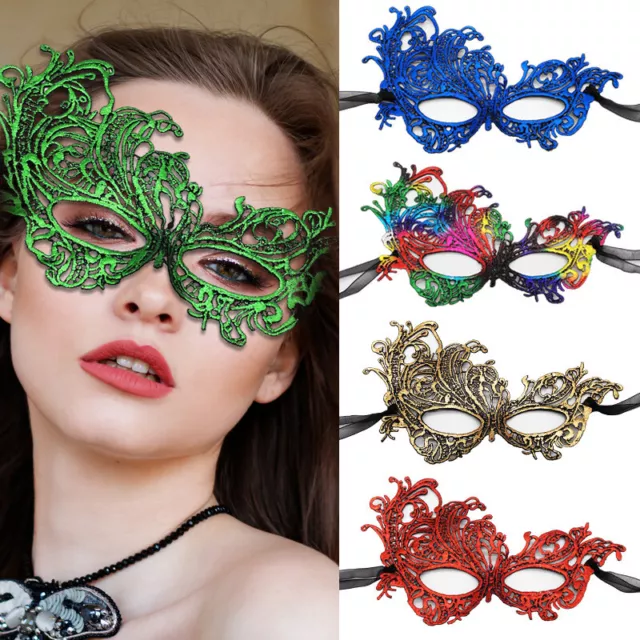 Women Lace Eye Mask Venetian Masquerade Ball Halloween Party Fancy Dress Costume
