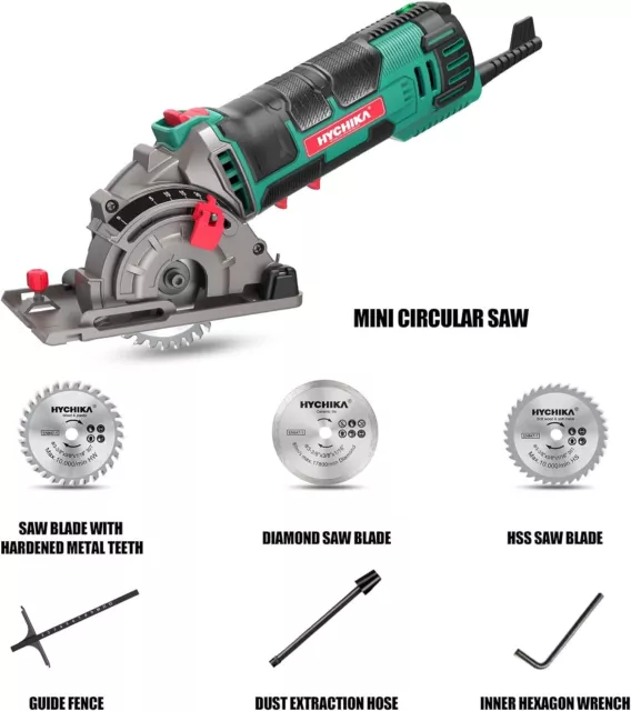 HYCHIKA ELECTRIC MINI Circular Saw 750W 3500RPM Power Tool With 3