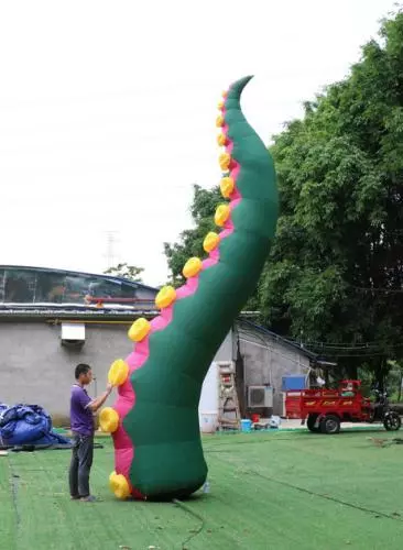 Custom Made Urban-Art Outdoor Green Giant Inflatable Octopus Tentacles Model