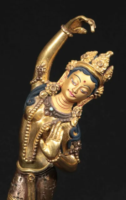 Maya Devi - Seltene Statue, Nepal, vergoldet (22 cm) aus meiner Sammlung