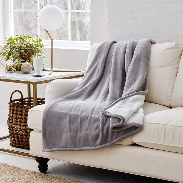 Eddie Bauer | Smart Heated Electric Throw Blanket - Reversible Sherpa - Hands Fr