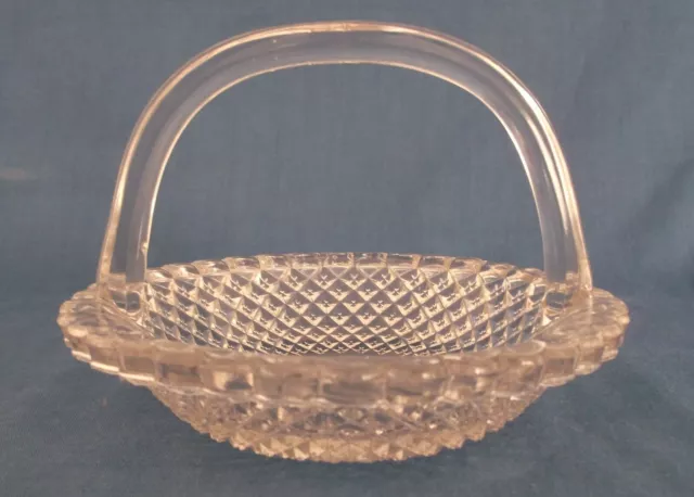 Vintage Westmoreland Diamond Hobnail Scalloped Edge Glass Basket Bon Bon Dish 3
