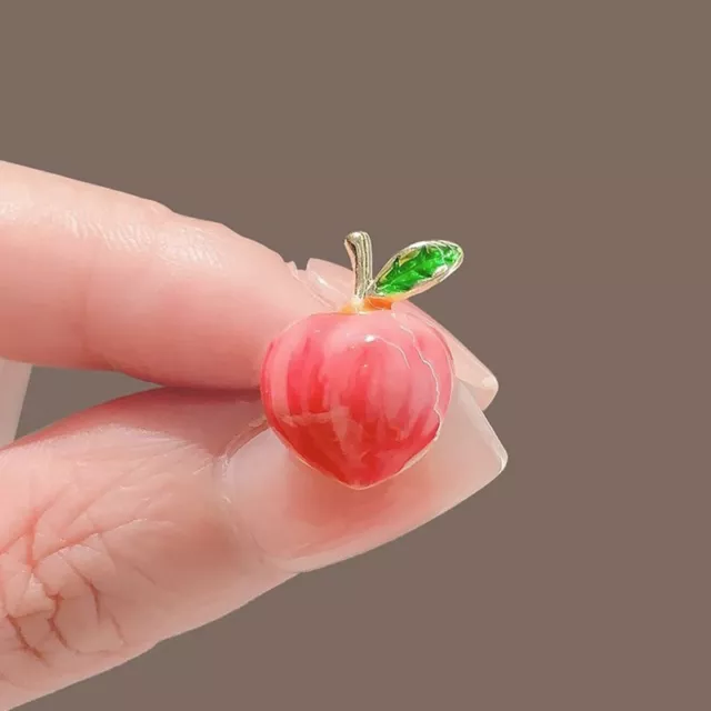 Enamel Peach Small Collar Pin Jewelry Fashion Fruit Mini Pins Brooch Girl Brooch