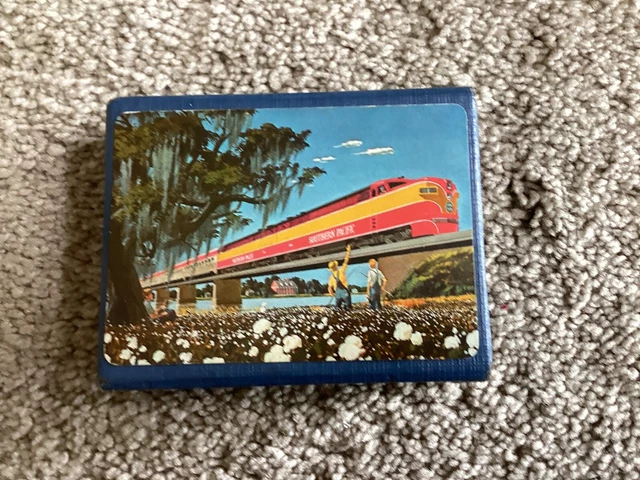 Mint Antique Southern Pacific Railroad Lines Scenic Deck Playing Cards Blue Box