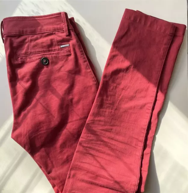 DIESEL CHI-SHAPED Trousers, Pants Men's W 29 Slim RED (retail $178.00)