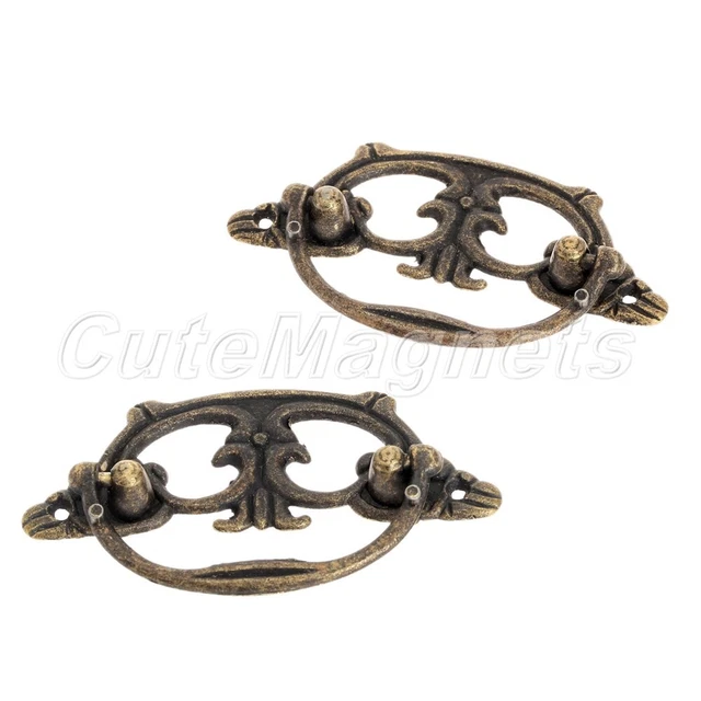 2Pcs Vintage Pull Handle Ring Knob for Cupboard Dresser Cabinet Drawer Hardware