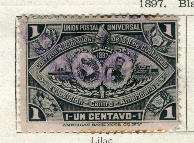 GUATEMALA; 1897 early classic UPU issue fine used 1c. value