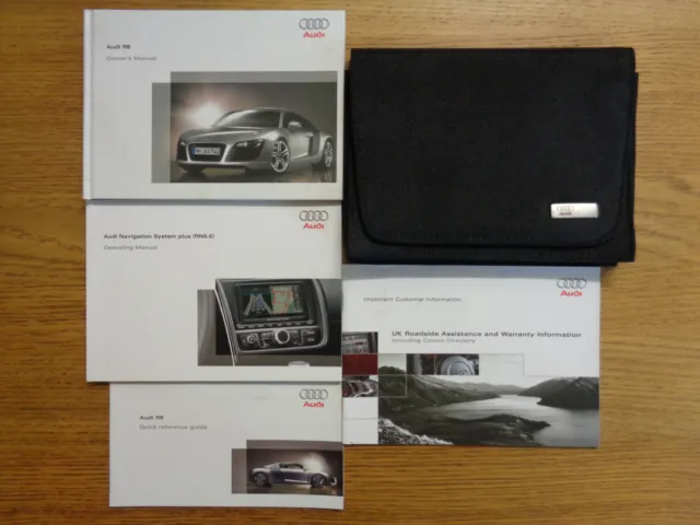 Audi R8 Owners Handbook/Manual and Wallet 07-12