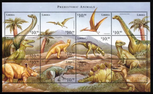 Liberia 2595-2606 Mint Small Bow / Dinosaur #JA065