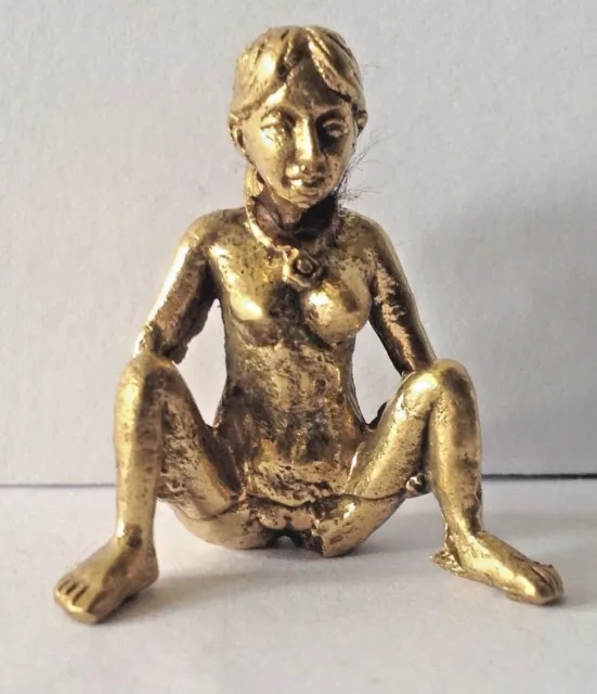 Statuette Figürchen Amulett Zizi Weiblich Lasziv Tattoo Brass Thailand Asien z49