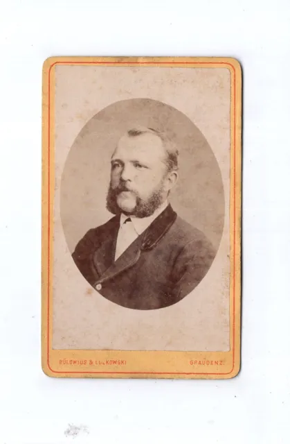 Bülowius & Lulkowski CDV Foto Herrenportrait - Graudenz Grudziadz 1870er