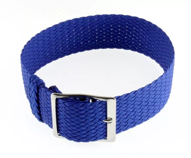 Perlon Durchzugs-Uhrenarmband Modell Robby-Fashion königs-blau 18 mm