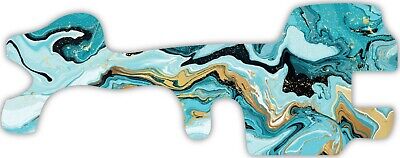 Teal Gold Paint Pour Abstract Vinyl Wrap For Doc Band Helmet Baby Cranial Helmet