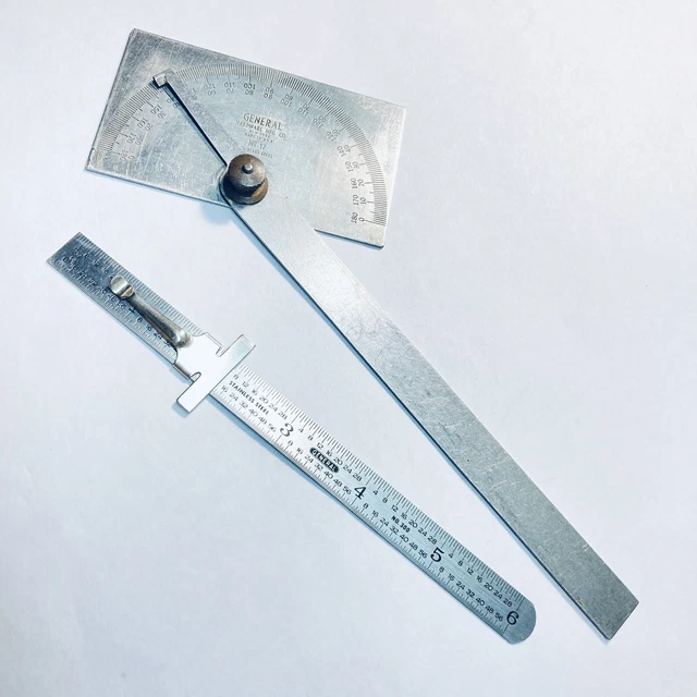 General Tools No. 17 Protractor & No. 300 6" Scale Ruler Lot
