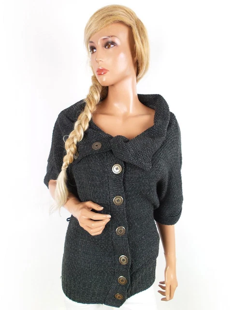 Cardigan Dear Cashmere Bleu Gris - Taille S, Manches 'crêpes', Occasion Très Bon état