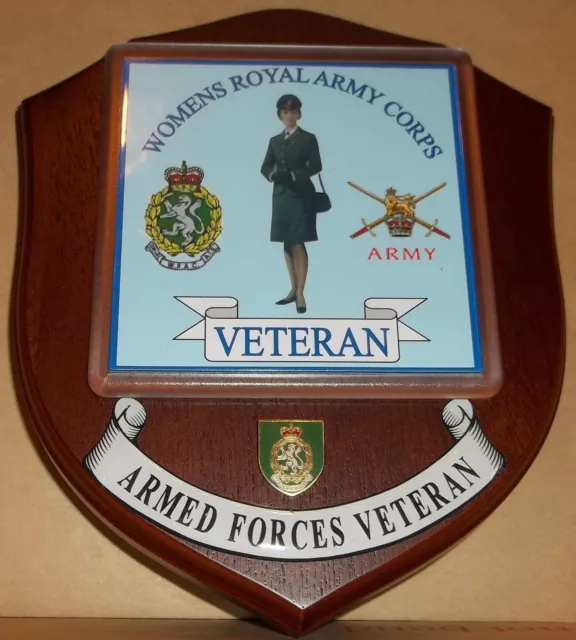 Women's Royal Army Corps Veteran Wall Plaque with name rank & number