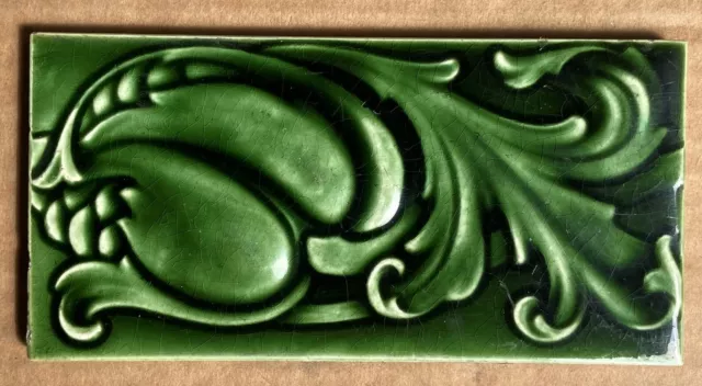 Antique Art Nouveau Majolica Border Tile C1900