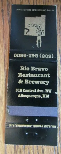 Rio Bravo Brewery Brew Pub Matchbook Matchcover (Albuquerque, New Mexico) -E1 2