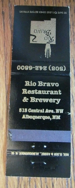 Rio Bravo Brewery Brew Pub Matchbook Matchcover (Albuquerque, New Mexico) -E1 2