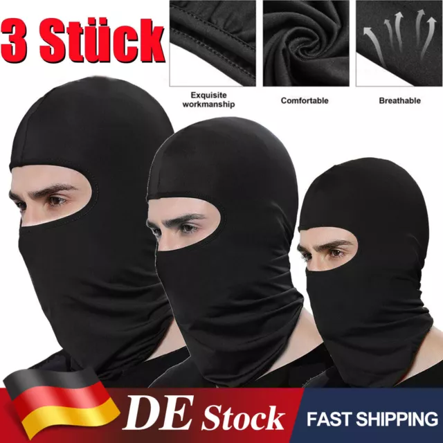 3x Sturmhaube Sturmmaske Gesichtsmaske Roller Motorrad Moped Helm Maske schwarz