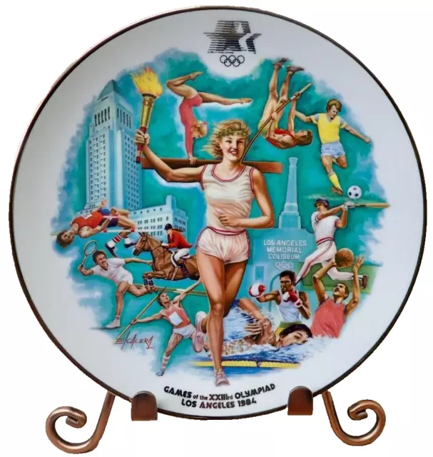 1984 Olympic Games Commemorative Plate Los Angeles 23 Olympiad Tribute Escalera