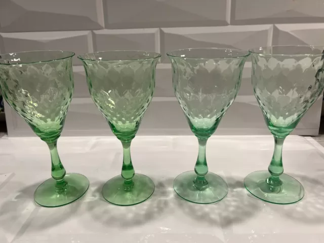 HC Fry Diamond Optic Uranium Goblets