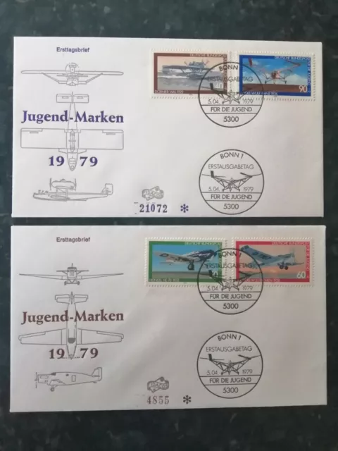 Bund BRD Ersttagsbrief FDC  1979  Nr.1005-1008 Jugend Luftfahrt