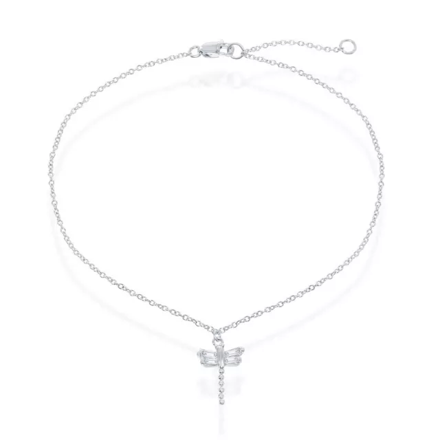 Sterling Silver Small Dragonfly Anklet