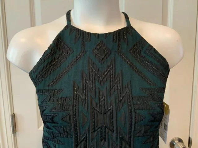 Parker Juniper Green Jaden Sheath Dress W/ Black Geometric Pattern, Size M, NWT! 2