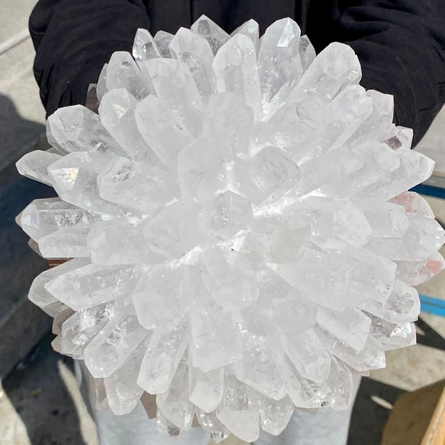 14.2LB New Find White Clear Quartz Crystal Cluster Mineral Specimen Healing