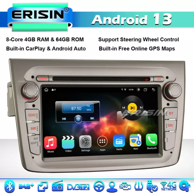 8-Core Android 13.0 Autoradio Alfa Romeo Mito GPS TNT DAB+CD BT WiFi CarPlay DSP