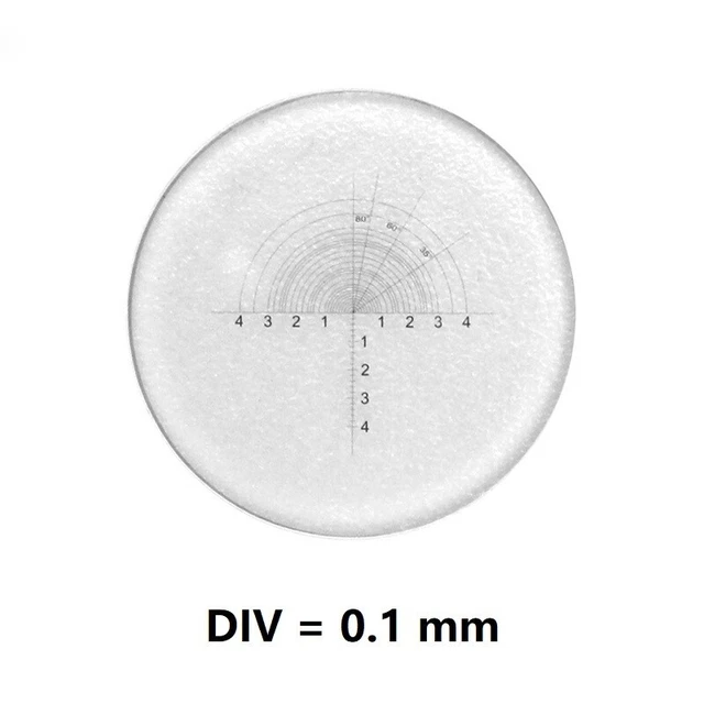 Microscope Ocular Micrometer 180 Degree Angle Calibration Concentric Semi-circle