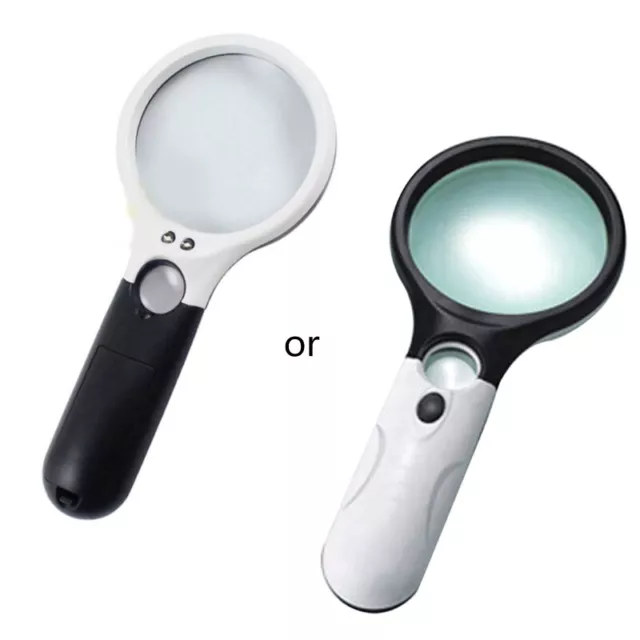 Handheld Lighted Magnifying Glass LED Magnifier Pocket Microscope Coins Map