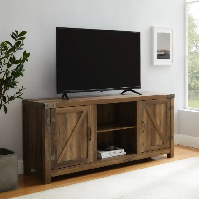 Manor Park Farmhouse TV Stand for TVs up to 65", Reclaimed Barnwood